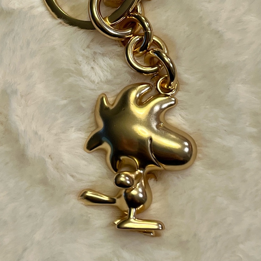 Coach Metallic Gold Woodstock Keychain